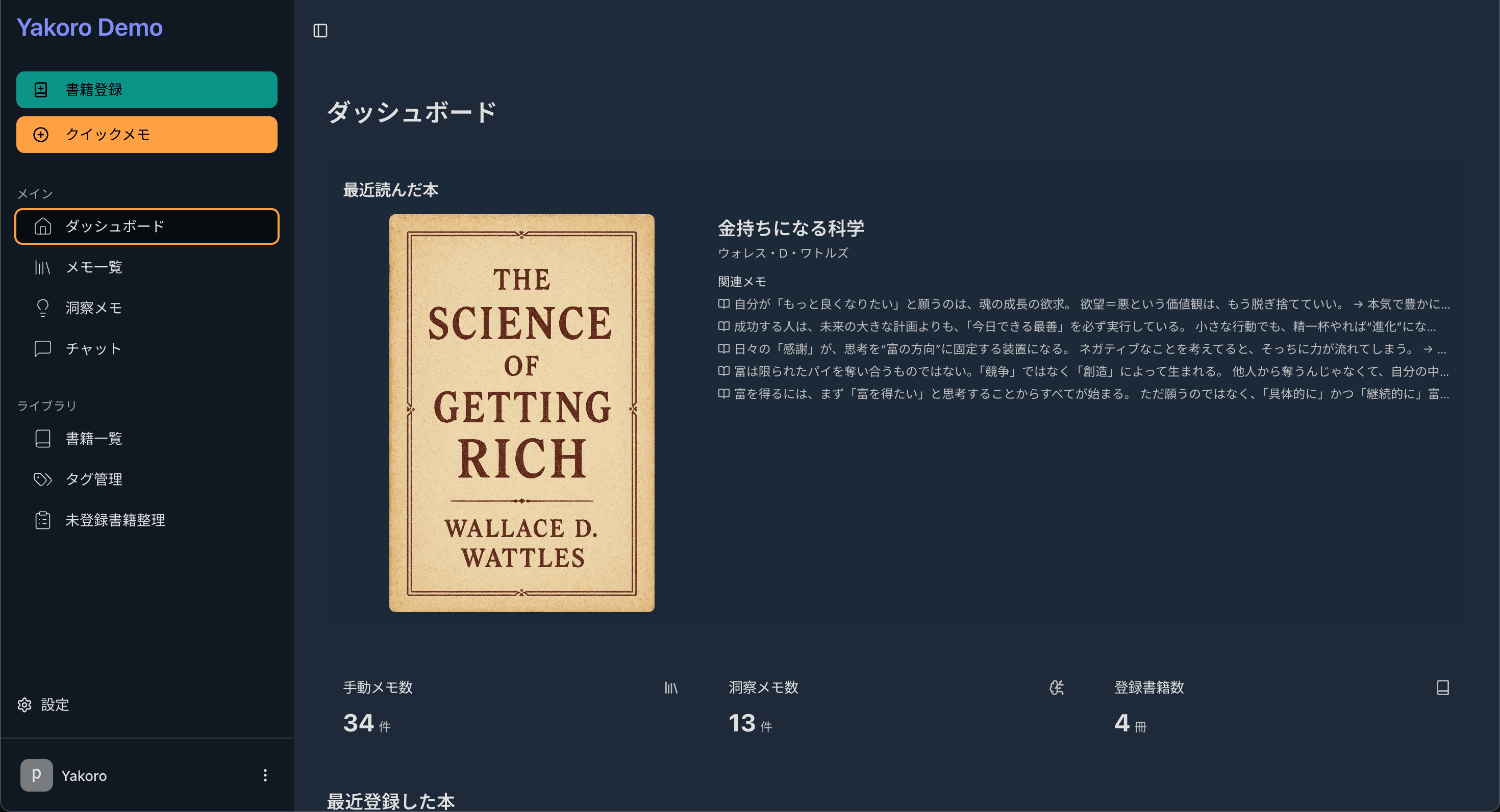 Yakoroダッシュボード